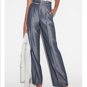EXPRESS high waisted belted wide leg dress pants